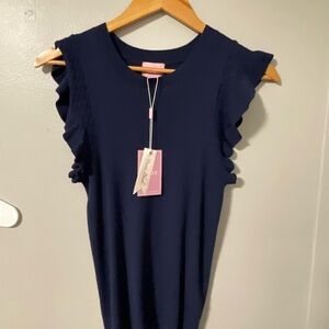 Muse Navy Ribbed Top